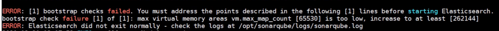 max virtual memory areas vm.max_map_count [65530] is too low